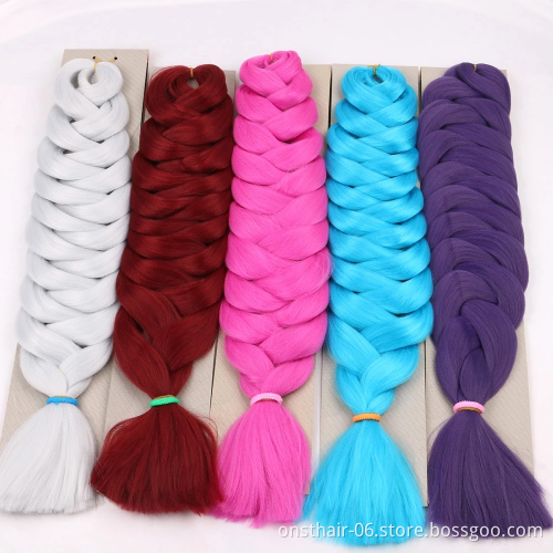 24inch Kanekalons Jumbo Braid Xpression Synthetic Hair For Braiding Extensions Hair Crochet Braids mechesd couleur